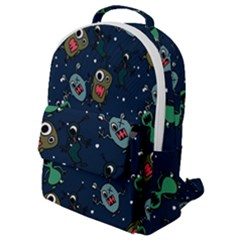 Monster Alien Pattern Seamless Background Flap Pocket Backpack (small) by Vaneshart