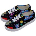 Seamless Pattern With Space Objects Ufo Rockets Aliens Hand Drawn Elements Space Kids  Classic Low Top Sneakers View2