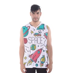 Space Cosmos Seamless Pattern Seamless Pattern Doodle Style Men s Basketball Tank Top by Vaneshart