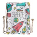 Space Cosmos Seamless Pattern Seamless Pattern Doodle Style Drawstring Bag (Large) View1