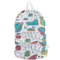 Space Cosmos Seamless Pattern Seamless Pattern Doodle Style Foldable Lightweight Backpack by Vaneshart