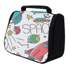 Space Cosmos Seamless Pattern Seamless Pattern Doodle Style Full Print Travel Pouch (small) by Vaneshart