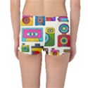 Retro Cameras Audio Cassettes Hand Drawn Pop Art Style Seamless Pattern Boyleg Bikini Bottoms View2