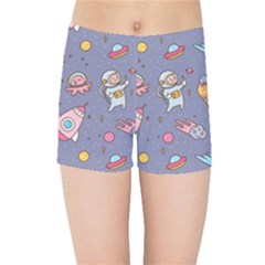 Outer Space Seamless Background Kids  Sports Shorts by Vaneshart