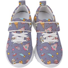 Outer Space Seamless Background Kids  Velcro Strap Shoes by Vaneshart