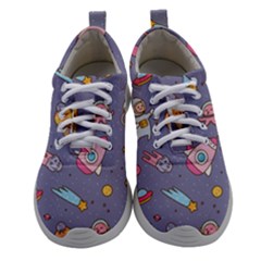 Outer Space Seamless Background Athletic Shoes by Vaneshart