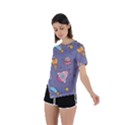 Outer Space Seamless Background Asymmetrical Short Sleeve Sports Tee View2