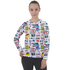 Monster Cool Seamless Pattern Women s Long Sleeve Raglan Tee