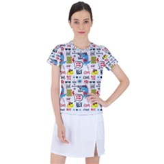 Monster Cool Seamless Pattern Women s Sports Top