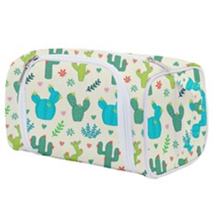 Cactus Succulents Floral Seamless Pattern Toiletries Pouch by Vaneshart