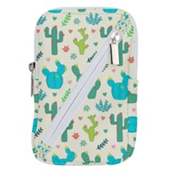 Cactus Succulents Floral Seamless Pattern Belt Pouch Bag (large) by Vaneshart