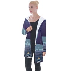 Alien Astronaut Scene Longline Hooded Cardigan by Vaneshart