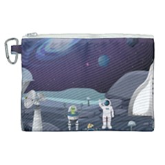 Alien Astronaut Scene Canvas Cosmetic Bag (xl) by Vaneshart