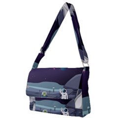 Alien Astronaut Scene Full Print Messenger Bag (s) by Vaneshart