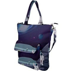 Alien Astronaut Scene Shoulder Tote Bag by Vaneshart