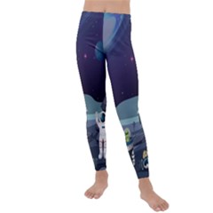 Alien Astronaut Scene Kids  Lightweight Velour Leggings