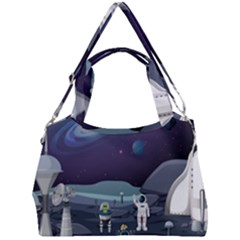 Alien Astronaut Scene Double Compartment Shoulder Bag by Vaneshart