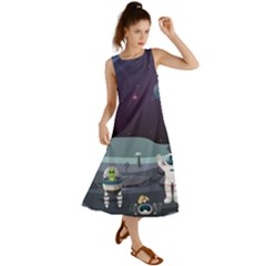 Alien Astronaut Scene Summer Maxi Dress by Vaneshart