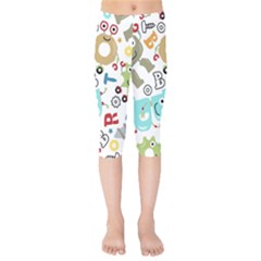 Seamless Pattern Vector With Funny Robots Cartoon Kids  Capri Leggings  by Vaneshart