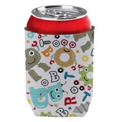 Seamless Pattern Vector With Funny Robots Cartoon Can Holder