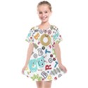 Seamless Pattern Vector With Funny Robots Cartoon Kids  Smock Dress View1