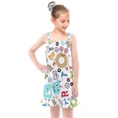 Seamless Pattern Vector With Funny Robots Cartoon Kids  Overall Dress by Vaneshart