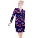 Space Patterns Button Long Sleeve Dress View1