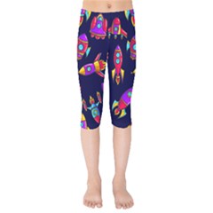 Space Patterns Kids  Capri Leggings  by Vaneshart