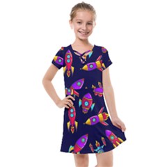 Space Patterns Kids  Cross Web Dress by Vaneshart