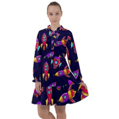 Space Patterns All Frills Chiffon Dress