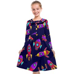 Space Patterns Kids  Midi Sailor Dress by Vaneshart