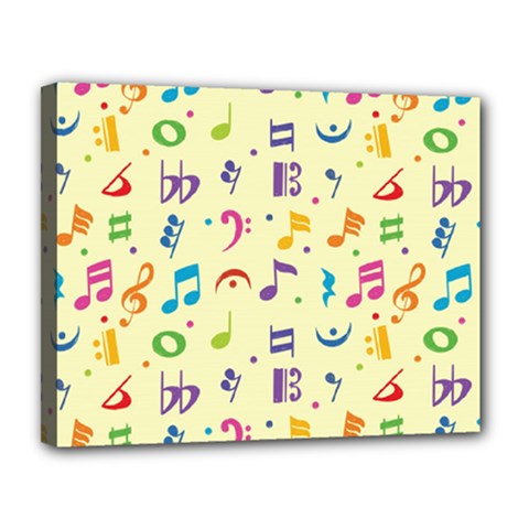 Seamless Pattern Musical Note Doodle Symbol Canvas 14  X 11  (stretched) by Vaneshart