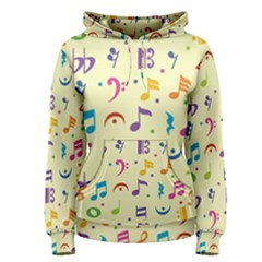 Seamless Pattern Musical Note Doodle Symbol Women s Pullover Hoodie by Vaneshart