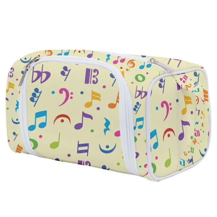 Seamless Pattern Musical Note Doodle Symbol Toiletries Pouch