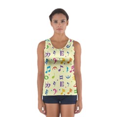 Seamless Pattern Musical Note Doodle Symbol Sport Tank Top  by Vaneshart