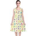 Seamless Pattern Musical Note Doodle Symbol V-Neck Midi Sleeveless Dress  View1