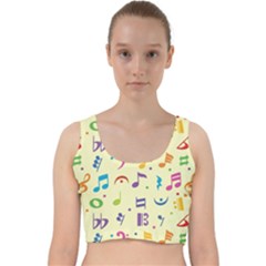 Seamless Pattern Musical Note Doodle Symbol Velvet Racer Back Crop Top by Vaneshart