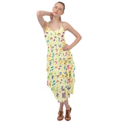 Seamless Pattern Musical Note Doodle Symbol Layered Bottom Dress