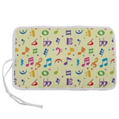 Seamless Pattern Musical Note Doodle Symbol Pen Storage Case (l)