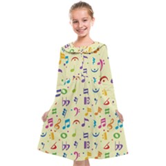 Seamless Pattern Musical Note Doodle Symbol Kids  Midi Sailor Dress by Vaneshart