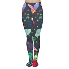 Cosmos Ufo Concept Seamless Pattern Tights by Vaneshart