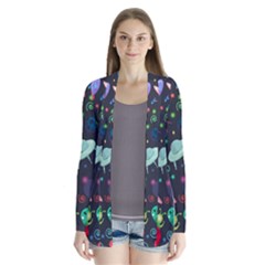 Cosmos Ufo Concept Seamless Pattern Drape Collar Cardigan by Vaneshart