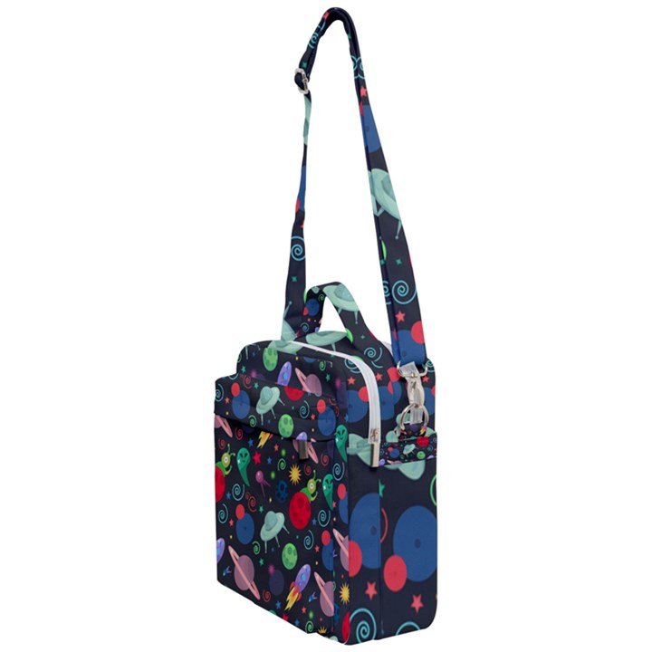 Cosmos Ufo Concept Seamless Pattern Crossbody Day Bag