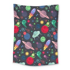 Cosmos Ufo Concept Seamless Pattern Medium Tapestry by Vaneshart