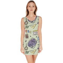 Hand Drawn Pattern School Bodycon Dress by Vaneshart