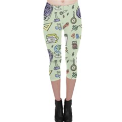 Hand Drawn Pattern School Capri Leggings  by Vaneshart