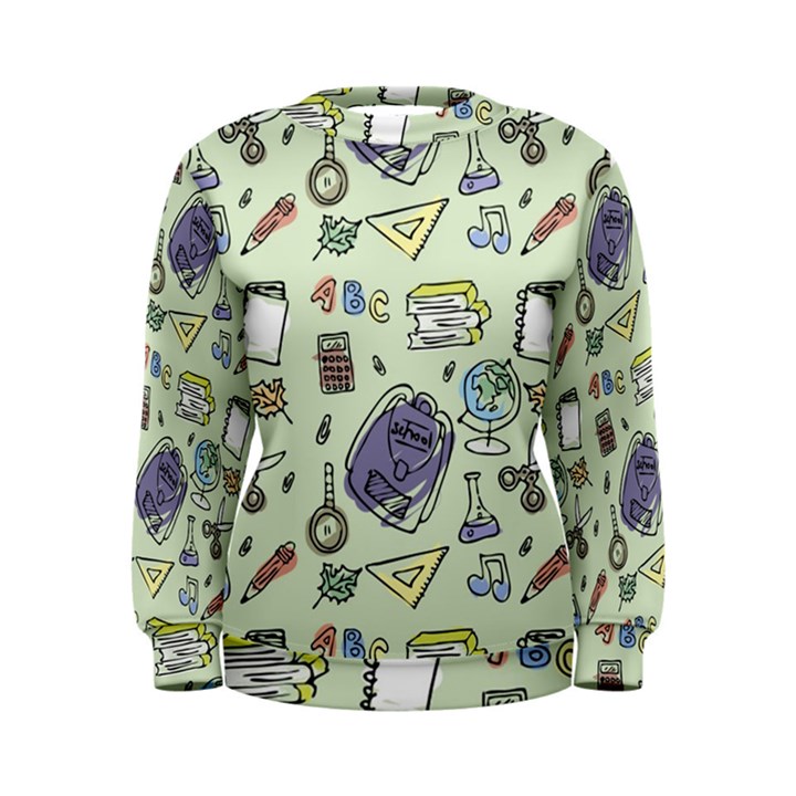 Hand Drawn Pattern School Women s Sweatshirt