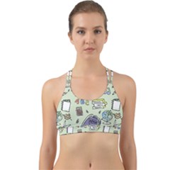 Hand Drawn Pattern School Back Web Sports Bra by Vaneshart