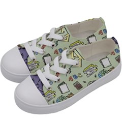 Hand Drawn Pattern School Kids  Low Top Canvas Sneakers by Vaneshart