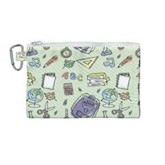 Hand Drawn Pattern School Canvas Cosmetic Bag (medium) by Vaneshart